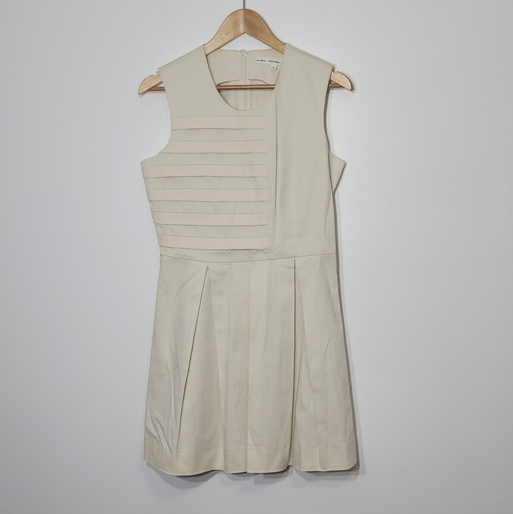 & Others Stories Ivory Cotton Pleated Bottom Pockets Business Zipper Back Sz 40 - Picture 1 of 13